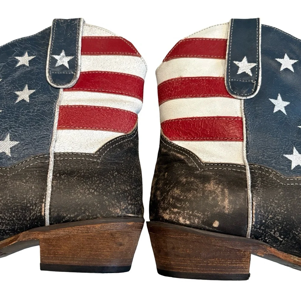 Roper American Beauty Flag Ankle Boots, Sz 9 - Picture 14 of 16